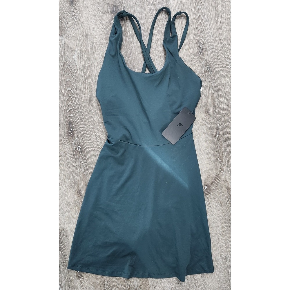Fabletics Boost Performance Dress Green Activewear Tennis Golf Mini Dress Large